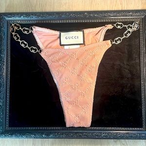 Gucci Bathing Suit Bottoms Large with Gucci Emblem Embroidered
